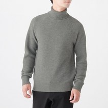 무인양품 MUJI 남성 목이 편한 피케 미들게이지 터틀넥 스웨터 M9AA907