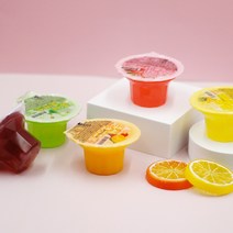 쥬시초이스 천연과즙 과일맛 푸딩 젤리 디저트 간식 제리, 통 1050g (15개입)