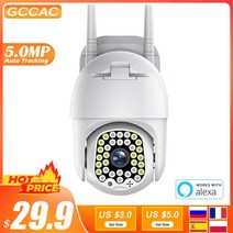 5mp 보안 wifi 카메라 스마트 홈 cctv 360 ptz 3mp 야외 자동 추적 보안 감시 보호 ip cam work with alexa, 5mp 및 64g 카드, 협력사, 우리 플러그