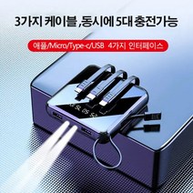 다양한 핸드폰 모델 적용 !!! LED 디지털 디스플레이 미니 휴대용 보조 배터리 대용량20 000mAh 30분에 85% 충전!, 20000mAh, 블루