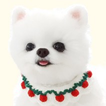 보니또크루 강아지 산딸기 케이프 반다나 목걸이, ONE SIZE