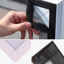 방충망 모기장 틀 교체 주름 폴딩도어 자바라 시공 현관 방범 미세먼지 제작 셀프 슬라이드 상가 여닫이 접이식 사용자 정의 보이지 않는 비자성 스크린 창 자체 접착 벨크로, 검은색 테두리, 90x120cm