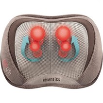 Homedics 등 및 목 마사지기 열이 있는 휴대용 지압 전신 마사지 베개 등 상부 및 하부 목 및 어깨를 대상으로 합니다. 여행을 위한 경량., 갈색