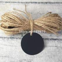 의류텍 5cm 화이트 블랙 브라운 크래프트 종이 빈 원형 라운드 포장 결혼식/ 사탕 상자 라벨100 개, 03 Black