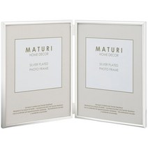 정품 액자프레임 Maturi 실버 도금 얇은 엣지 힌지 더블 조리개 포토 프레임 8.9 x 12.7cm(3.5 5