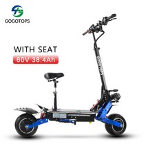 전동 스쿠터 노인유럽에서 창고 스쿠터 전기 듀얼 모터 6000W 접이식 전자 빠른 80 KM/H 바이크 오토바이 G, 04 60V 38.4Ah-With Seat