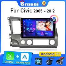 매립네비게이션 네비매립 매립형네비게이션 srnubi android 11 car stereo radio for honda civic 8 2005-2012 멀티미디어 비디오 gps, s18-팬 카메라