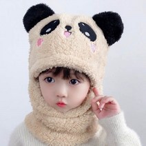 판다 귀도리 털 모자 양털 후드 겨울 복면 뽀글이 귀여운 동물 따뜻한 곰돌이 모자