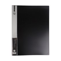 플러스샵 A3 클리어화일 6색상 PP 속지20매입, 검정10개