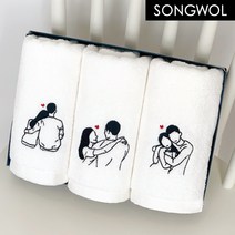 송월타올 커플 자수 수건, 5장, 골고루(랜덤)