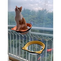 고양이 창문 해먹 반려묘 냥이 쉼터 호기심 해소 윈도우 투명 캣타워 편안한 강력 고정, 노랑