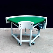 라운드 콘베어벨트 90도 180도 코너 컨베어벨트, 평행1미터길이, 500mm