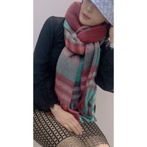 롱롱한 타탄체크 빅체크 뽀송뽀송한 앙고라 고급진 컬러 남녀 공용 머플러