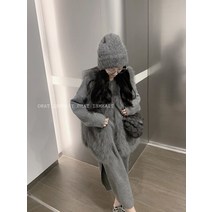 수입 밍크 조끼 퍼 베스트 자켓 명품 모피조끼 폭스 토끼 털조끼 인조 밍크조끼 한국 스타일의 모피 여성 여우 모피 2022 겨울 외부 중간 및 긴 벨벳 코트 수