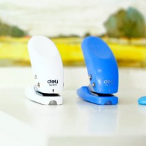 3공펀치 화이트 블루 컬러 미니 종이 펀처 6mm 구멍 노트북 펀치 문구 사무실 바인딩 도구 학교 사무 H6749, 1, Randon 1 pcs