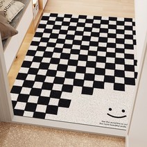 피노블릭 DIY 현관 코일매트 북유럽 발판 베란다 아파트 발코니 바닥매트, 06.스마일체크_다크그레이, 2.80x120센치, 1개