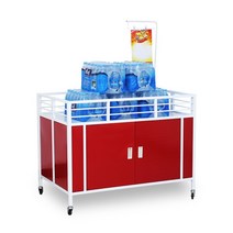 가판대 좌판대 접이식 간식 과자 진열대 백화점 행사 매대 바퀴 휠, 1, 도어가 있는 홀 스몰 레드