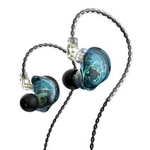 TRN MT1 이어폰 동적 DJ 모니터 IEM 이어 버드 HIFI 스츠 소음 헤드셋, cs2투명블루-무맥, 공식 표준배치