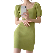 데이홀릭 스노우화이트 퍼프소매 반팔원피스