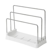 티크 편백 나무 원목 월넛 도마 다기능 배수 냄비 커버 랙 주방 보관함 조절 식 칼 홀더 주방 주최자, 하얀