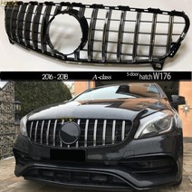 벤츠 그릴 세로그릴 다이아몬드그릴 w176 블랙 실버 프론트 범퍼 레이싱 panamericana gtr 모양은 mercedes a class에 적합합니다. w176 2016, 은
