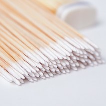 D 부드러운 순면 뾰족면봉 100개 세트 마스카라 립밤 화장 틈새 오염 에어팟 이어폰 청소 가능, 100p