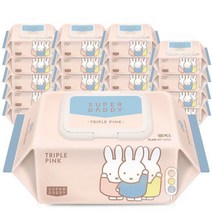 아기물티슈 NEW 미피 콜라보 트리플 핑크 물티슈 100매 20팩 대용량