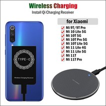 무선 충전 수신기 샤오미 Mi 11T 프로 5G 9 Lite NE Type-C 어댑터, 06 for Mi 10T 프로 5G