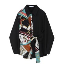 반반 셔츠 럭셔리 빈티지 홍콩 레트로 여성 디자인 블라우스