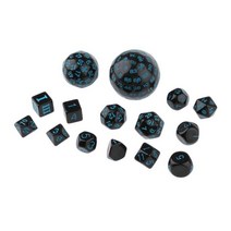 보드게임 주사위 금속 다면체 15pieces 아크릴 멀티 사이드 1세트, 푸른