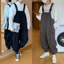 빈티지멜빵바지남성슬렉스힙합카고런닝점프슈트~D5991-p60