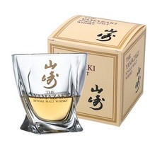 일본수출용 YAMAZAKI 야마자키 뒤틀린 모양 핸드메이드 크리스탈 위스키 글라스 300ml, 2개