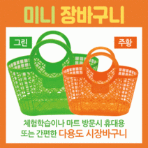 SSBEST장바구니미니장바구니/장바구니/미니시장바구니/마트바구니/유아용장바구니/목욕바구니, 미니장바구니(그린)