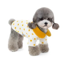 준성 땡땡이 강아지 옷 티셔츠 소형견 가을 겨울 고양이 애견 반려견 의류 실내복, 옐로우