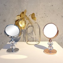 에스앤디자인 미니 크리스탈볼 탁상거울, 실버