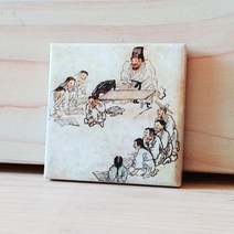BooKiss 명화 타일 마그넷 단원 김홍도 서당 냉장고자석 메모, ★상품만족해요!!, 상세페이지 참조