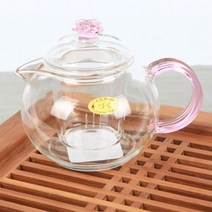 하비habim_핑크장미 원형 유리 차주전자 티포트 400ml 주전자 투명 고급♥하비h, ♥rwrf, ♥rwrf