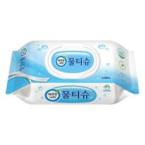 깨끗한나라 페퍼민트 물티슈 캡형, 60매, 4팩