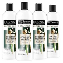 TRESemmé 보타닉 컨디셔너 16 oz 4개 코코넛 영양제 97% 프로페셔널 퍼포먼스 자연 재료 함유 건성 및 손상모용 Tresemme, Coconut_16 Fl Oz (Pack of 1)