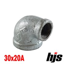 철 이경엘보 30x20A / 이경 엘보 배관 자재 부속 소켓 연결 나사 보일러 수도, 1개