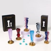 실링왁스 크리스탈 인장 손잡이 씰링 스탬프 패키지, 03.푸른바다