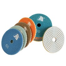 화강암 석재 콘크리트 대리석 연마 용 3 인치 80mm 다이아몬드 습식 패드 키트 17 피스, 01 50-10000_01 M 14