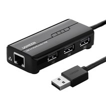 Ugreen U-20264 USB2.0 3포트 허브 + 랜카드