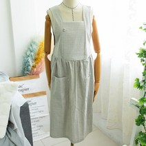 봄매트 페르디 광목 원피스 앞치마, 그레이