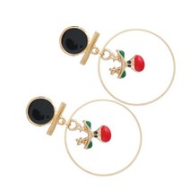 GHSHOP 만화 귀여운 눈사람 나무 엘크 귀걸이 보석 매력 선물 - 엘크