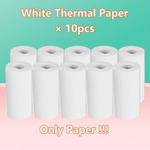미니 휴대용 열전 사 프린터 용지 사진 포켓 57 Mm 인쇄 무선 블루투스 안드로이드 IOS, 10 White Paper_CHINA
