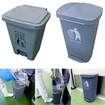 사무실 소프트클로징 페달 스텐 휴지통 음쓰통 음쓰, 옵션, 30L