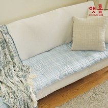 앳홈 노블 체크 토퍼형 소파패드 4인용, 베이지