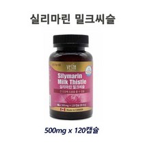 베스타 밀크씨슬 실리마린 가루 120캡슐 천연원료 2개월 엉겅퀴 분말 간 건강 영양제 고함량 밀크시슬 캐나다 면역력 스트레스많은직장인 피곤한 학생 회식자주하는아빠 건강기능식품 추천, 500mg