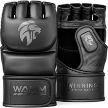 WAMM Sports MMA 장갑 - 남성 및 여성용 MAXForce EVE 부상 방지 충격 흡수 복싱 POWERFlex 킥복싱 하프 핑거 무아 스파링 펀칭백용 오픈 팜 (스몰 미